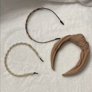 Chic Tan and Gold Hair Accessories Set